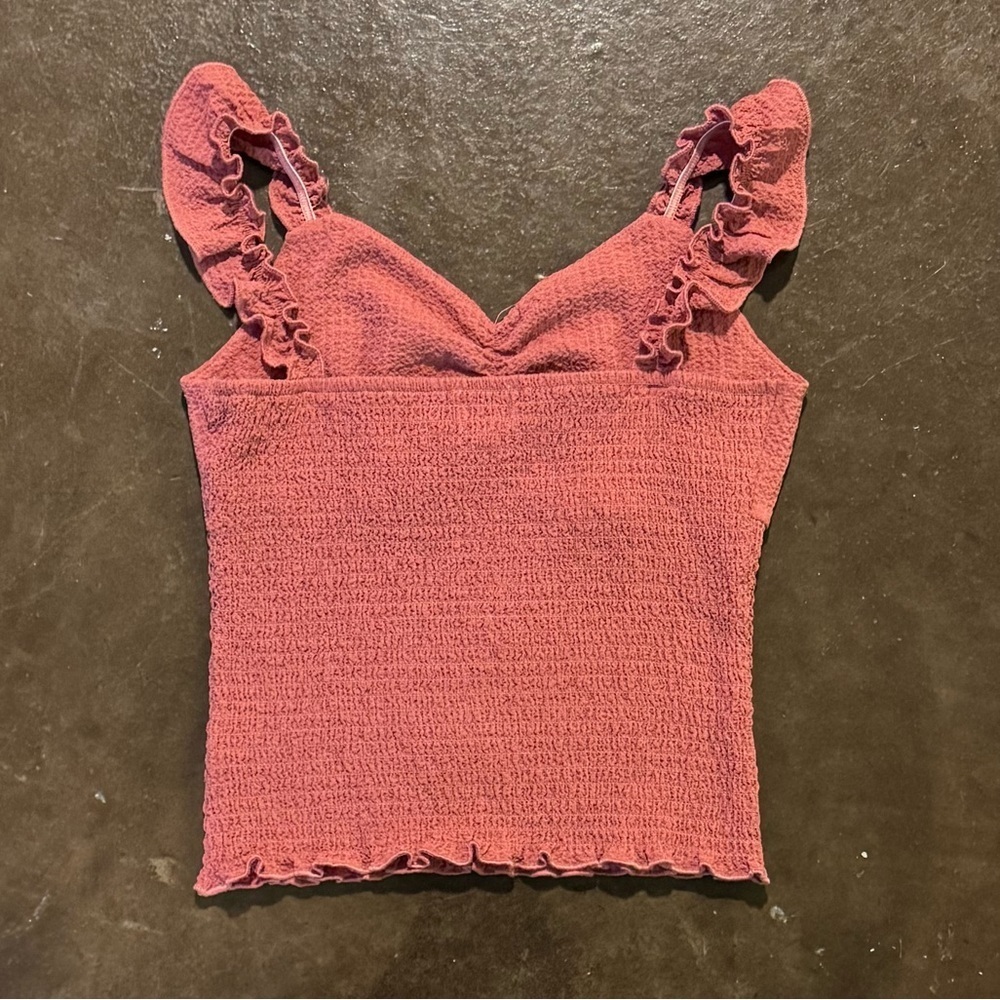 Tatiana Crinkle Tank Top Medium Coral - Picture 6 of 7